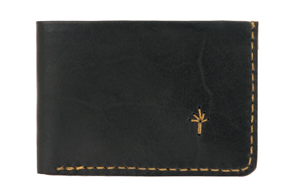 Te. warun sw kangaroo leather mens wallet - black and tan